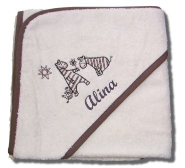 Preview: 65291 Kapuzenbadetuch Zebras 80 x 80 cm Preview: 65291 Kapuzenbadetuch Zebras 80 x 80 cm