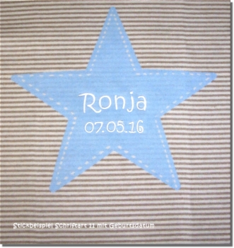 Preview: Babydecke mit Namen Juwel Stern